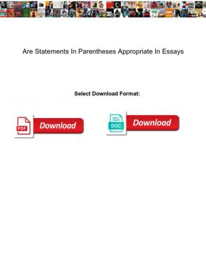 Are Statements in Parentheses Appropriate in Essays