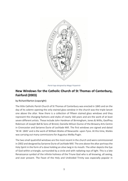 New Windows for the Catholic Church of St Thomas of Canterbury, Fairford (2003) by Richard Barton (Copyright)