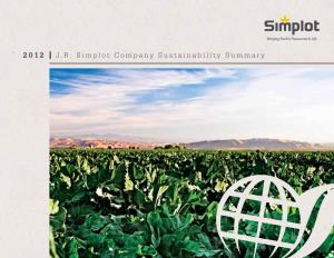 2012 | J.R. Simplot Company Sustainability Summary