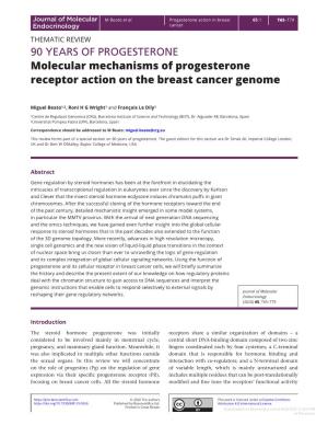 Molecular Mechanisms of Progesterone Receptor Action on the Breast Cancer Genome