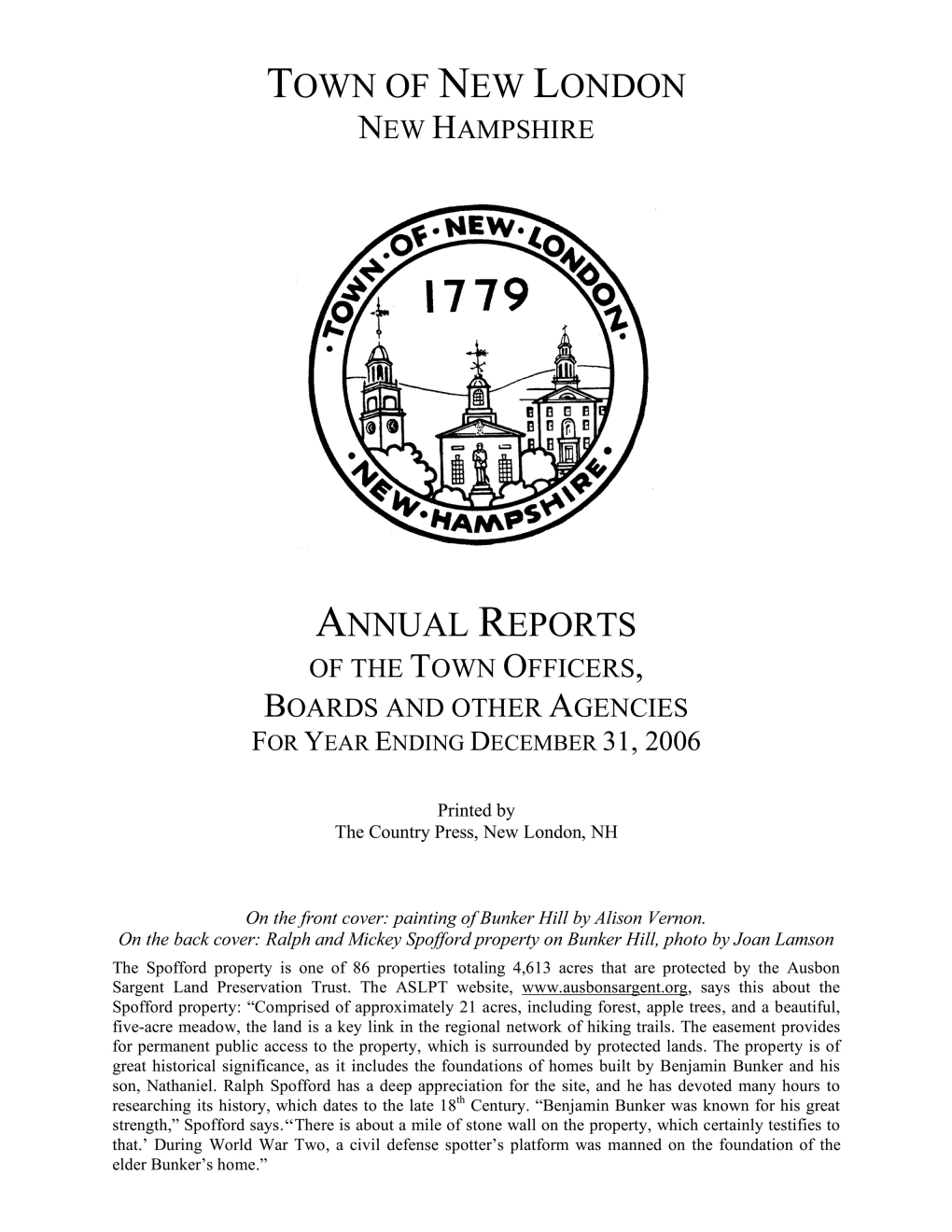 2006 Annual Town Report