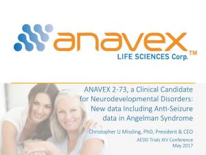 ANAVEX 2-73, a Clinical Candidate for Neurodevelopmental Disorders: New Data Including An�-Seizure Data in Angelman Syndrome
