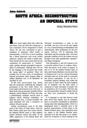 South Africa: Reconstructing an Imperial State