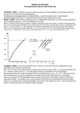 SHORT SUMMARY Decompression Sickness and Freediving Schaeffer