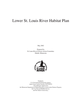 Lower St. Louis River Habitat Plan [PDF]
