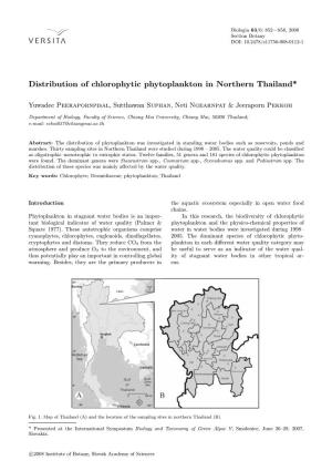Distribution of Chlorophytic Phytoplankton in Northern Thailand*