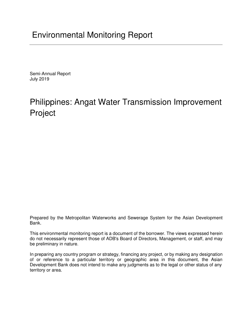 46362-002: Angat Water Transmission Improvement Project