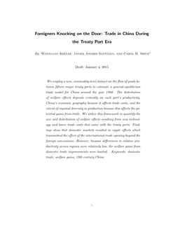 Foreigners Knocking on the Door: Trade in China During the Treaty Port Era