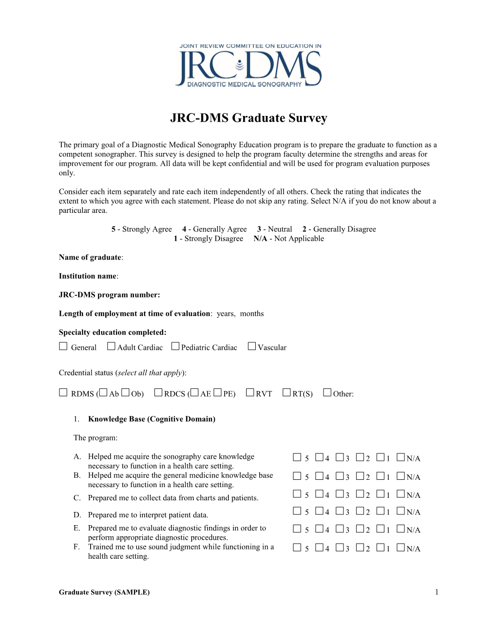 JRC-DMS Graduate Survey