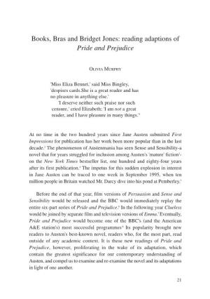 Books, Bras and Bridget Jones: Reading Adaptions of Pride and Prejudice