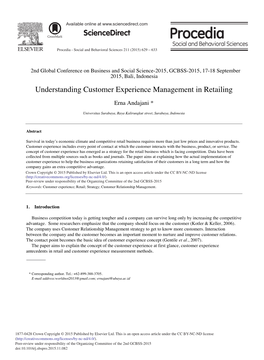 Understanding Customer Experience Management in Retailing