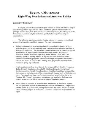 Buying a Movement: Right-Wing Foundations and American Politics