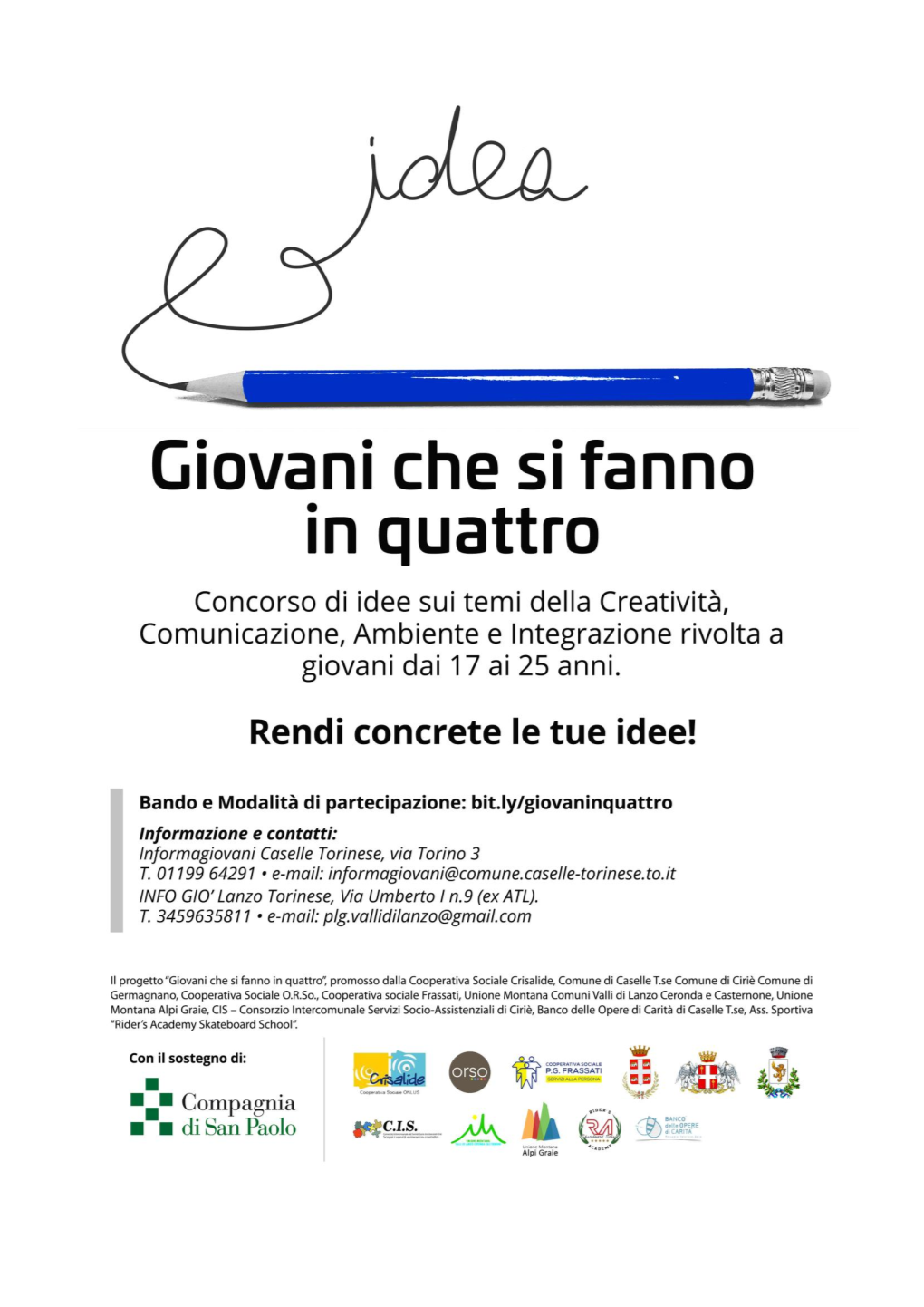 Concorso Di Idee “Giovani Che Si Fanno in Quattro”