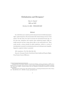 Globalization and Divergence∗