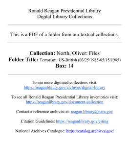 Collection: North, Oliver: Files Box: 14