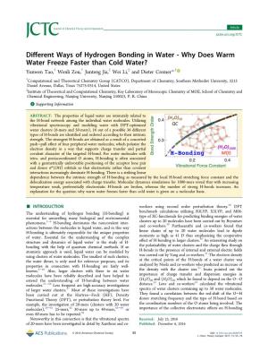 Different Ways of Hydrogen Bonding in Water