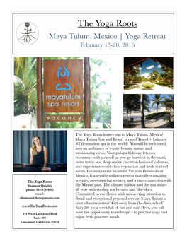 Maya Tulum, Mexico | Yoga Retreat February 13-20, 2016