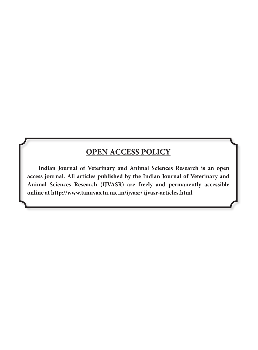 Open Access Policy