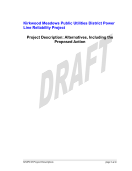 Kirkwood Meadows Public Utilities District Power Line Reliability Project
