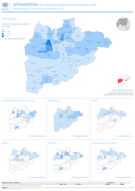 AFGHANISTAN: Humanitarian Operational Presence (3W) Western Region (October to December 2018)