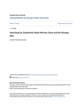 Black Women, Race and the Georgia ERA