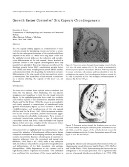 Growth Factor Control of Otic Capsule Chondrogenesis