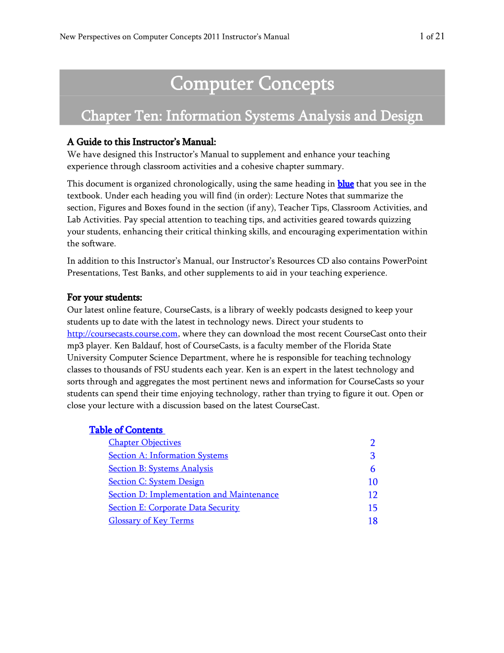 Chapter Ten: Information Systems Analysis and Design