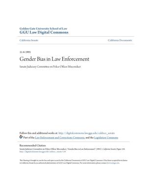 Gender Bias in Law Enforcement Senate Judiciary Committee on Police Officer Misconduct
