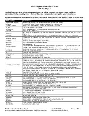 Specialty Drug List