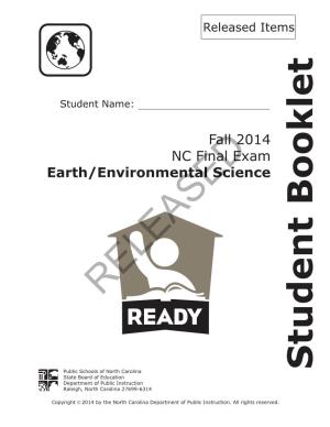Earth/Environmental (2014) Released Final Exam