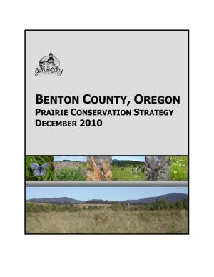 Benton County, Oregon Prairie Conservation Strategy