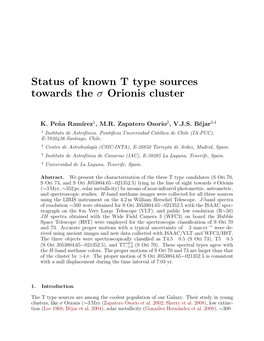 Status of Known T Type Sources Towards the Σ Orionis Cluster