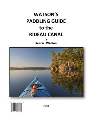 Watson's Paddling Guide to the Rideau Canal