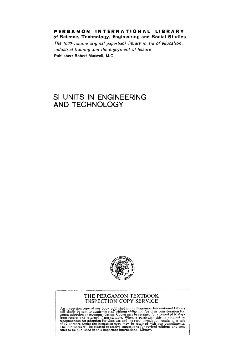 Si Units in Engineering and Technology