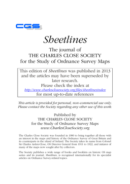 THE CHARLES CLOSE SOCIETY for the Study of Ordnance Survey Maps