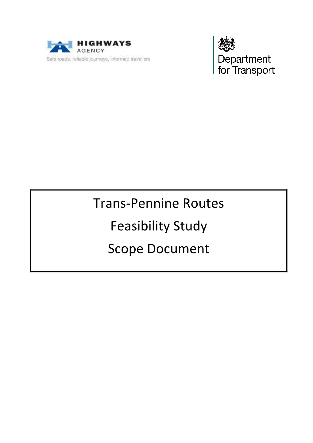 Trans-Pennine Routes Feasibility Study Scope Document