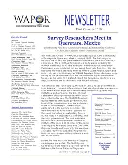 Survey Researchers Meet in Queretaro, Mexico