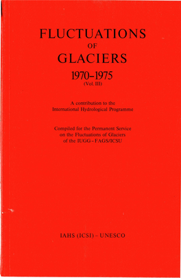 Fluctuations of Glaciers 1970-1975 (Vol. III)