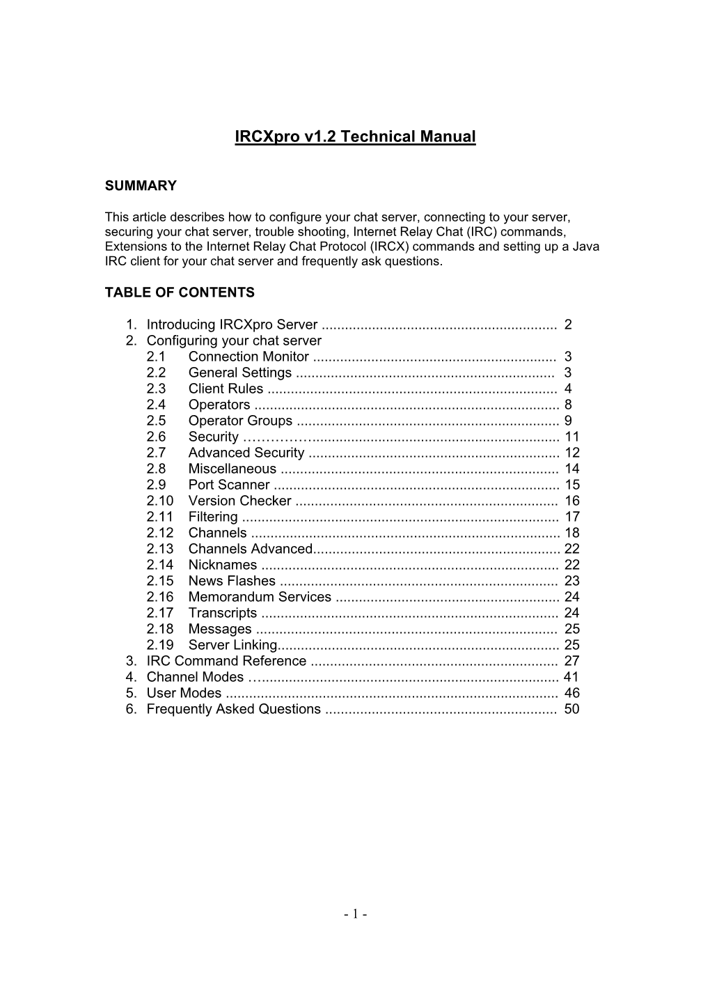 Ircxpro V1.2 Technical Manual