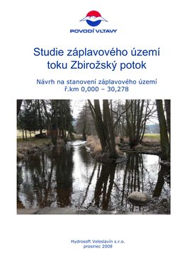 Studie Záplavového Území Toku Zbirožský Potok