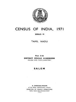District Census Handbook, Salem, Part X-A, Series-19