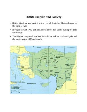 Hittite Empire and Society