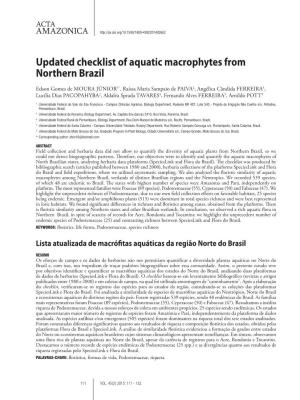 Updated Checklist of Aquatic Macrophytes from Northern Brazil
