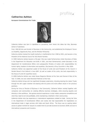 Profile Catherine Ashton