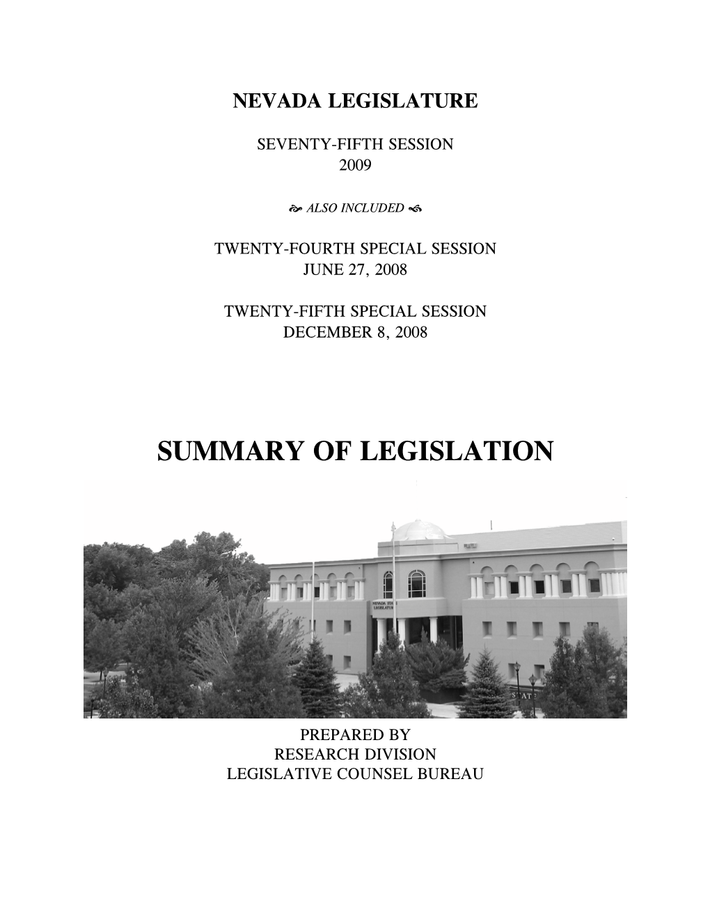2009 Summary of Legislation