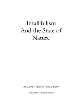 Infallibilism and the State of Nature