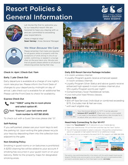 Resort Policies & General Information