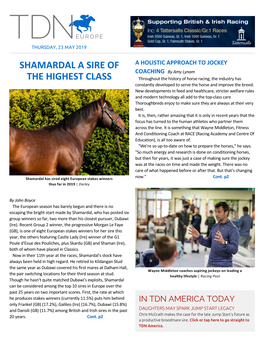 Shamardal a Sire of the Highest Class Cont