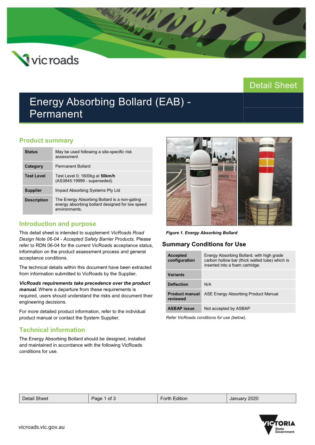 Detail Sheet Energy Absorbing Bollard (EAB) - Permanent