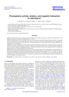 Photospheric Activity, Rotation, and Magnetic Interaction in LHS 6343 A⋆